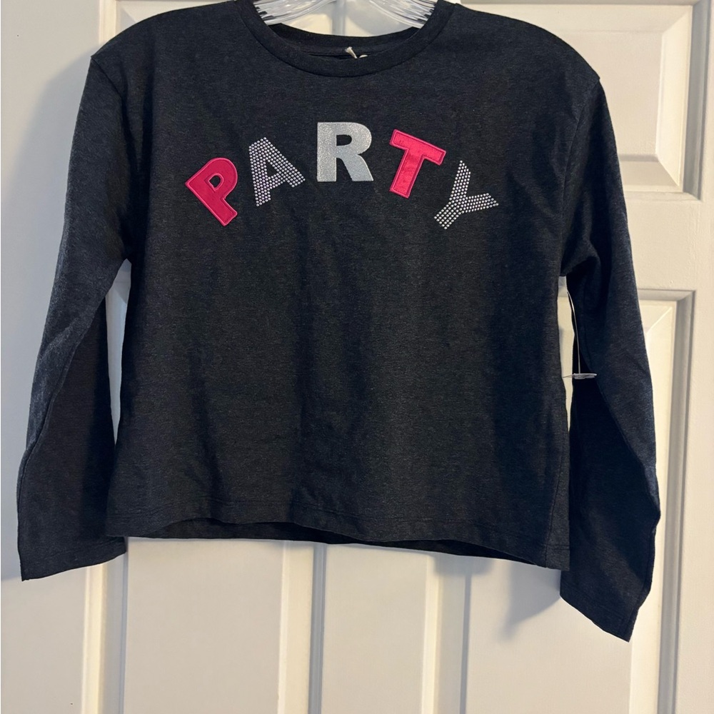 Jessica Simpson Kids Black Long Sleeve Tee with Pink and Gray Letters